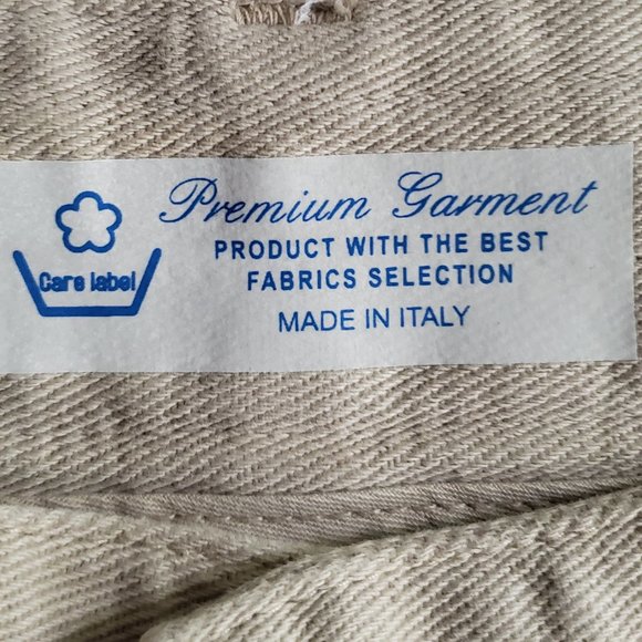 CARE LABEL Wide Leg Drawstring Jeans in Light Khaki Beige Size 4/27 Brand New - Picture 9 of 9